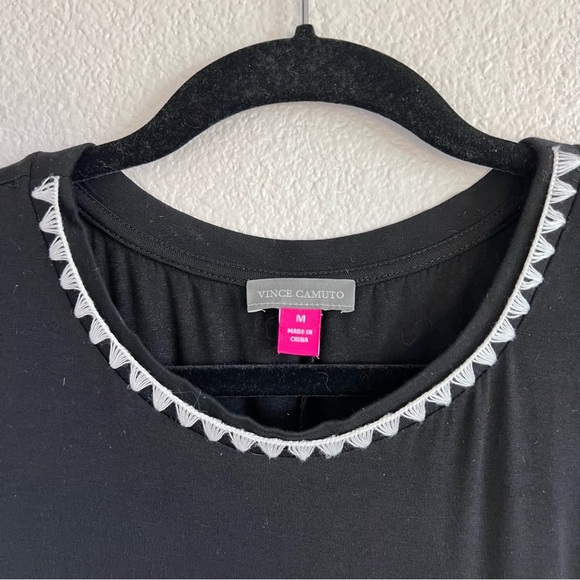 Vince Camuto Women’s Jersey Knit Embroidered High-Lo Maxi Dress - Picture 4 of 11